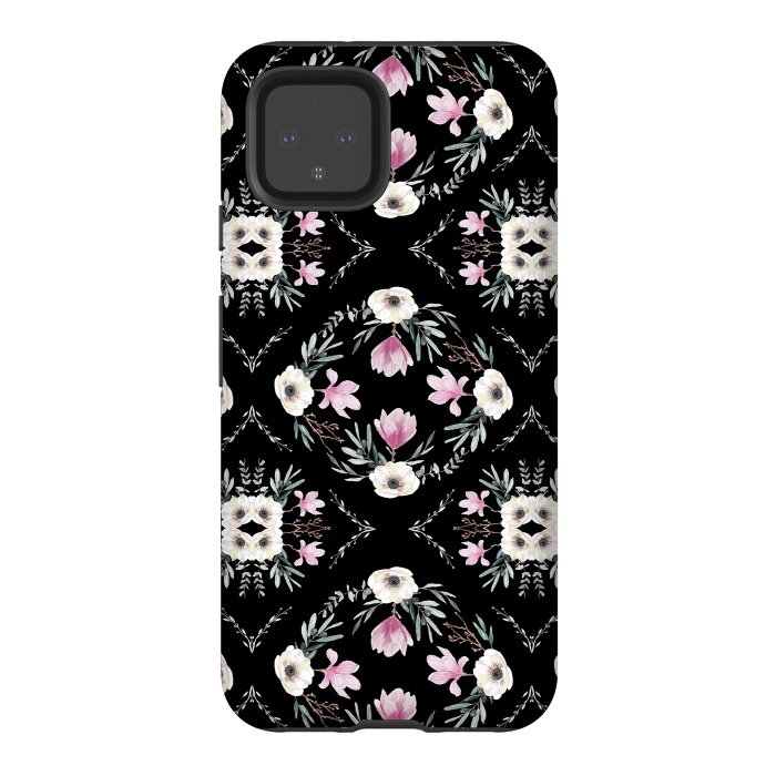 Pixel 4 StrongFit Floral Tiles by Anis Illustration