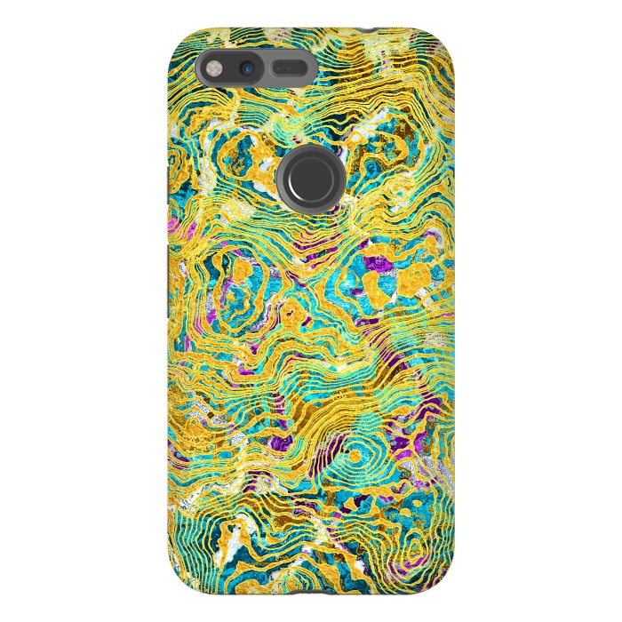 Pixel XL StrongFit Abstract Colorful Marble by Art Design Works