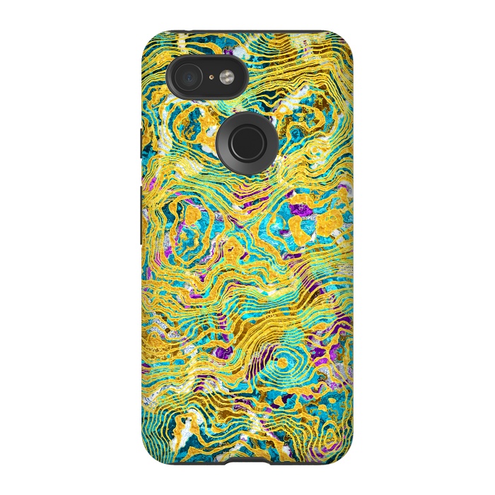 Pixel 3 StrongFit Abstract Colorful Marble by Art Design Works