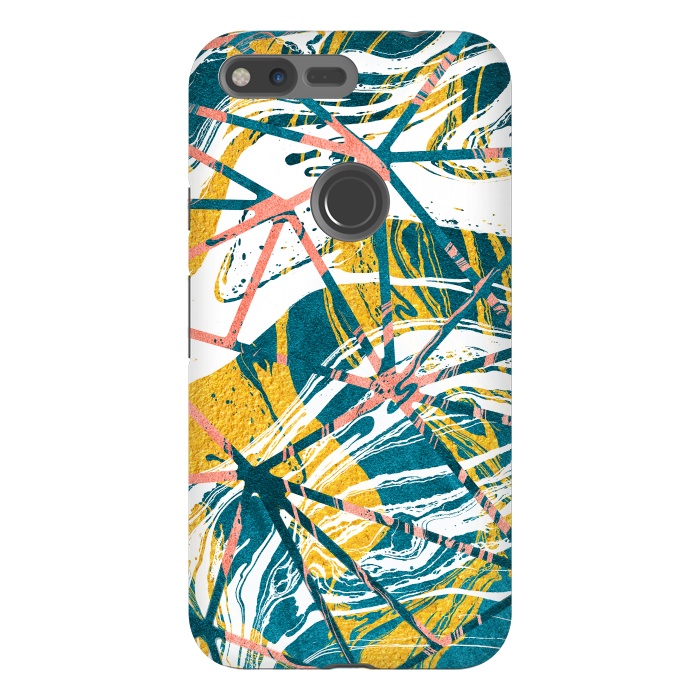 Pixel XL StrongFit Abstract Marble Waves Pattern by Art Design Works
