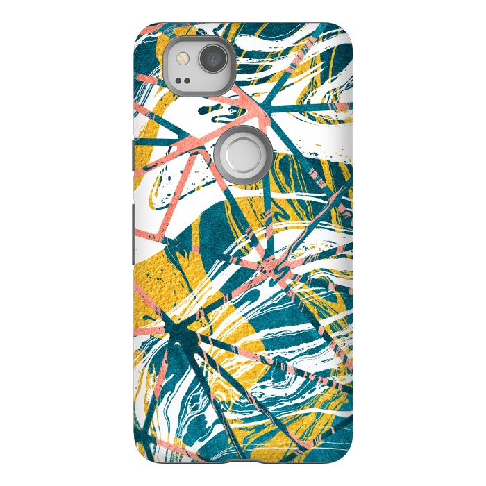 Pixel 2 StrongFit Abstract Marble Waves Pattern by Art Design Works