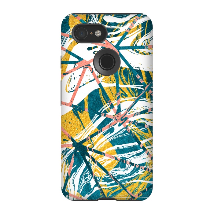 Pixel 3 StrongFit Abstract Marble Waves Pattern by Art Design Works