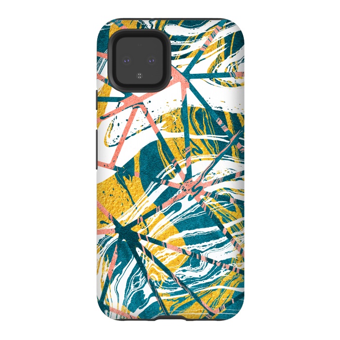 Pixel 4 StrongFit Abstract Marble Waves Pattern by Art Design Works