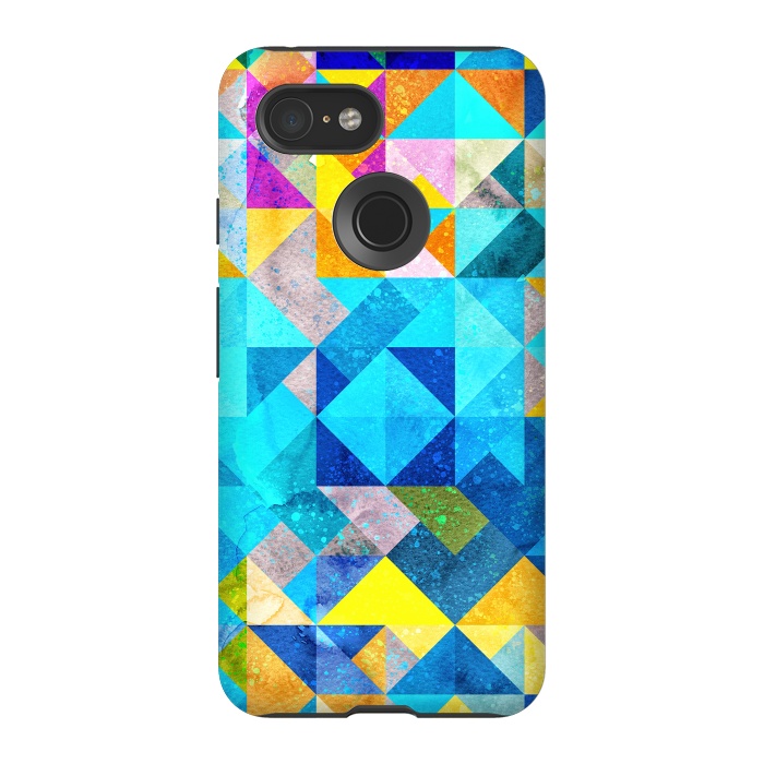 Pixel 3 StrongFit Colorful Watercolor Geometric by Art Design Works