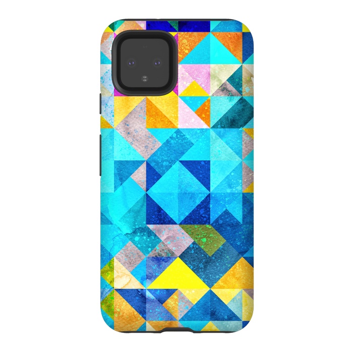 Pixel 4 StrongFit Colorful Watercolor Geometric by Art Design Works