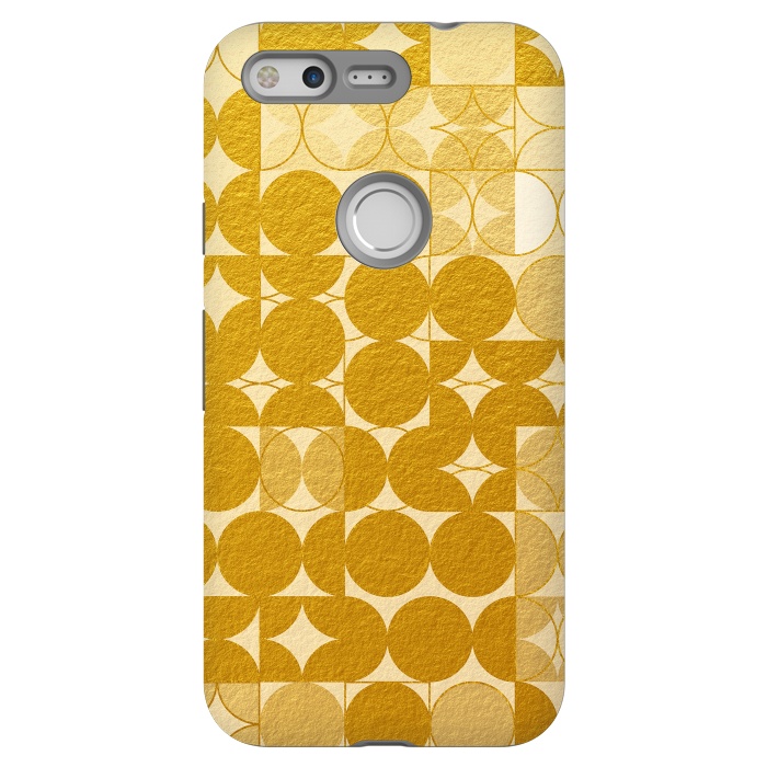 Pixel StrongFit Mid Century Gold Geometric by Art Design Works