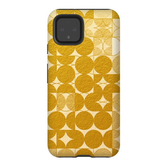 Pixel 4 StrongFit Mid Century Gold Geometric by Art Design Works