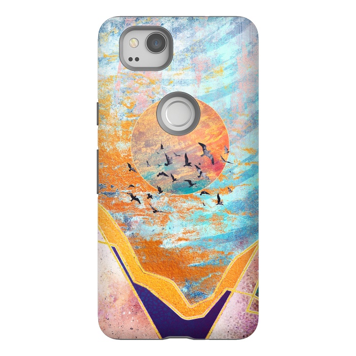 Pixel 2 StrongFit ABSTRACT SUNSET - ILLUSTRATION VI by Art Design Works