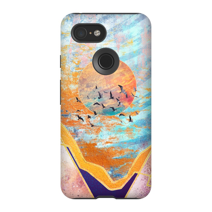 Pixel 3 StrongFit ABSTRACT SUNSET - ILLUSTRATION VI by Art Design Works