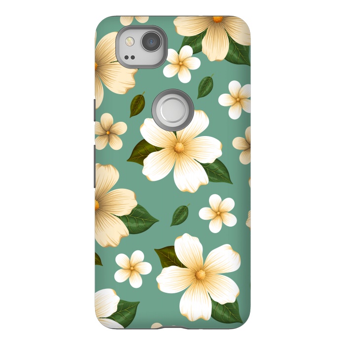 Pixel 2 StrongFit WHITE FLORAL BEAUTIES by MALLIKA