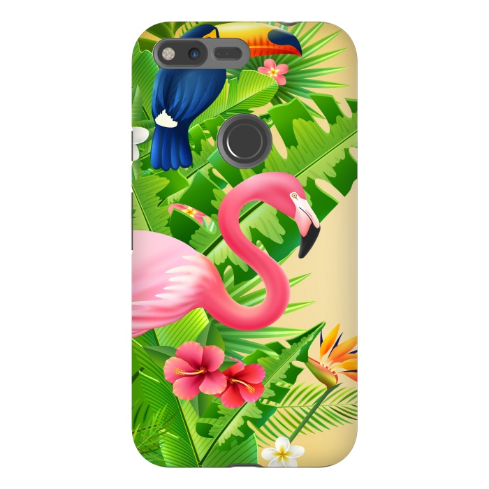 Pixel XL StrongFit FLAMINGO TROPICAL PATTERN 3 by MALLIKA