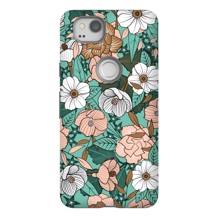 Pixel 2 StrongFit Rusted Blush Garden by gingerlique