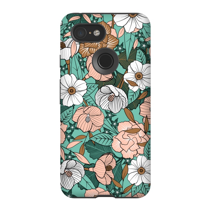 Pixel 3 StrongFit Rusted Blush Garden by gingerlique