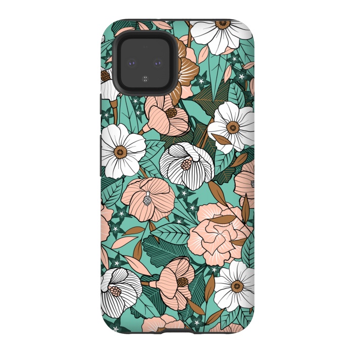 Pixel 4 StrongFit Rusted Blush Garden by gingerlique