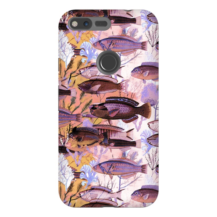 Pixel XL StrongFit Watercolor coral reef by Oana 