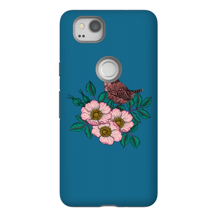 Pixel 2 StrongFit Wren and dog rose bouquet by Katerina Kirilova
