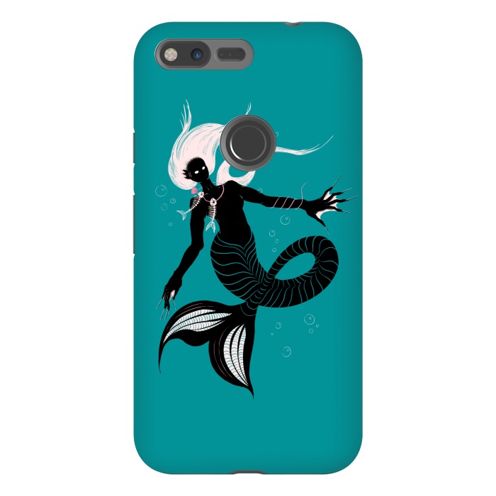 Pixel XL StrongFit Creepy Mermaid With Fish Skeleton Necklace Dark Art by Boriana Giormova