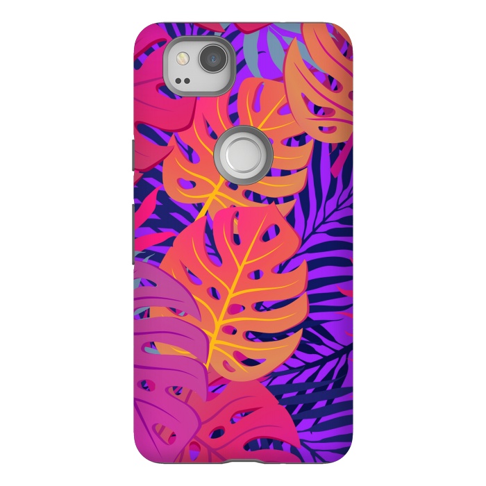 Pixel 2 StrongFit Palm Trees In Summer And Neon by ArtsCase