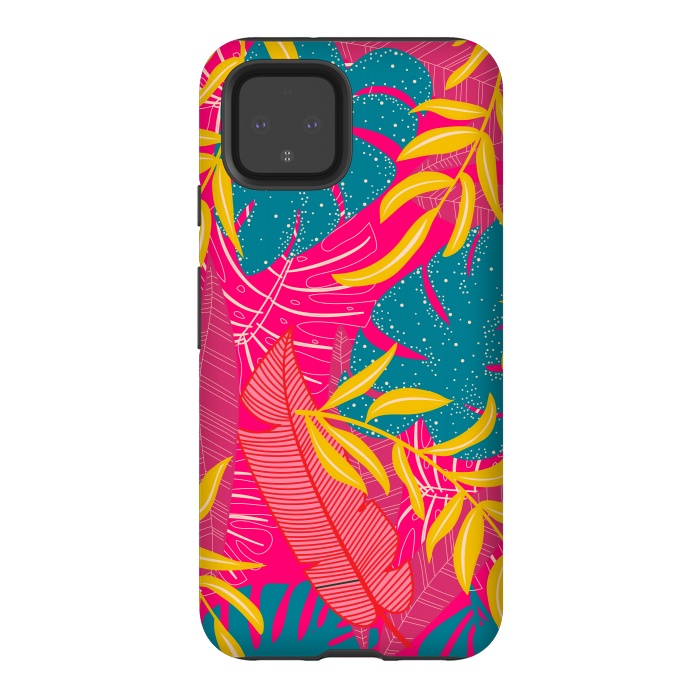 Pixel 4 StrongFit Palm Patterns In Warm Colors by ArtsCase