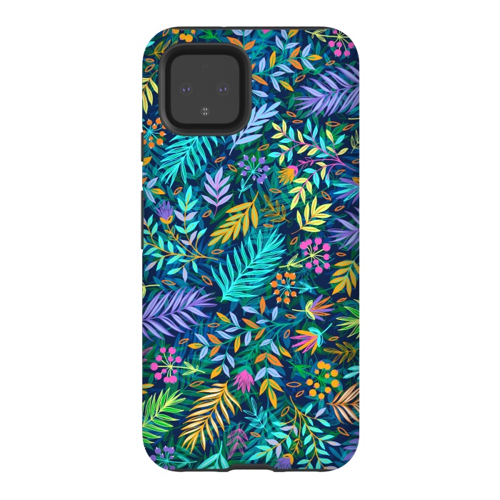 Pixel 4 StrongFit Flowers In Cold Colors by ArtsCase