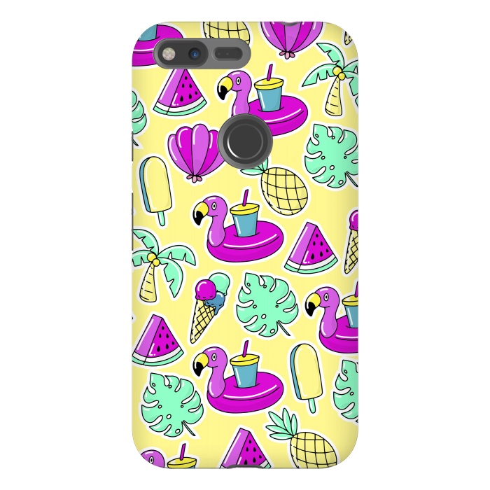 Pixel XL StrongFit Summer And Flamingos In Color by ArtsCase