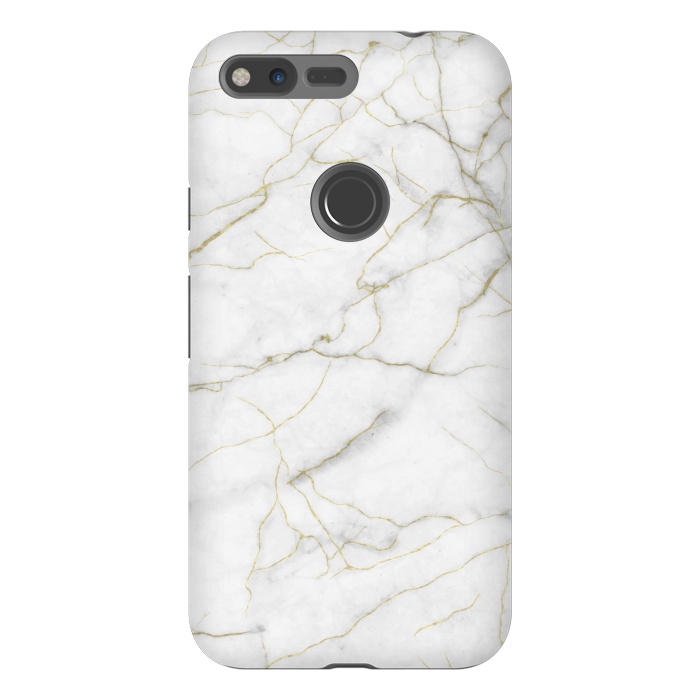 Pixel XL StrongFit White and gold marble by Jms