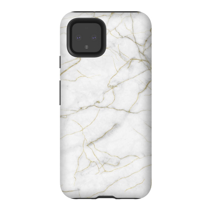 Pixel 4 StrongFit White and gold marble by Jms
