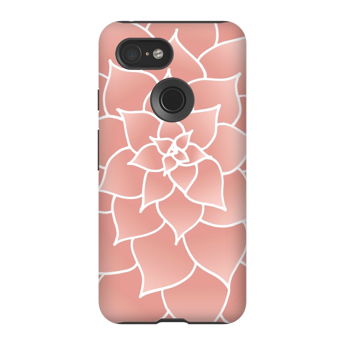 Pixel 3 StrongFit Abstract Modern Pink Rose Flower by Julie Erin Designs