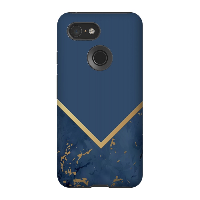 Pixel 3 StrongFit Blue Monochromatic On Marble by ArtsCase