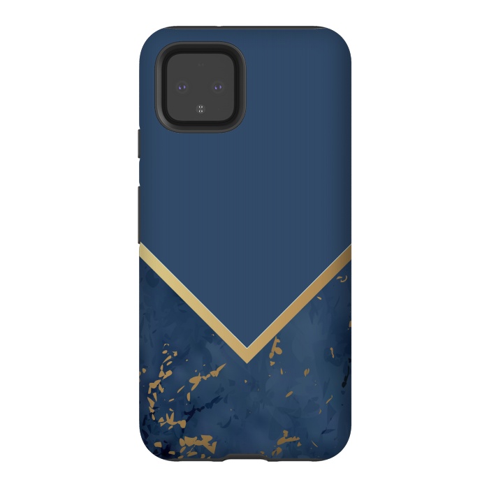 Pixel 4 StrongFit Blue Monochromatic On Marble by ArtsCase
