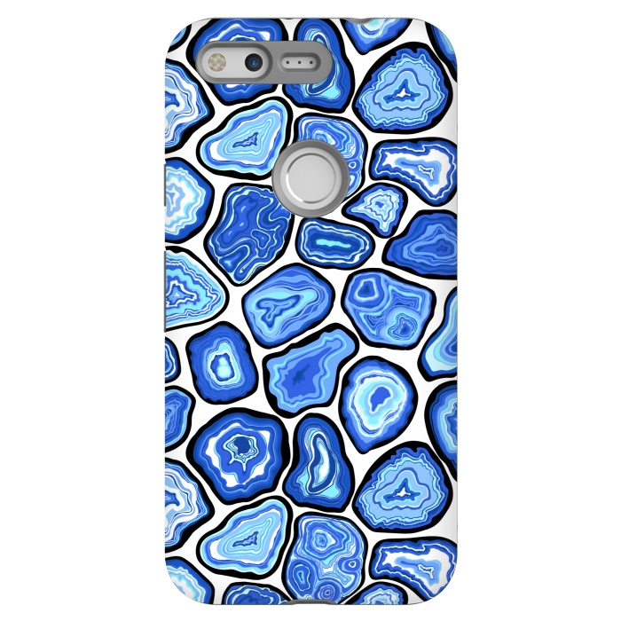 Pixel StrongFit Blue agate slices by Katerina Kirilova