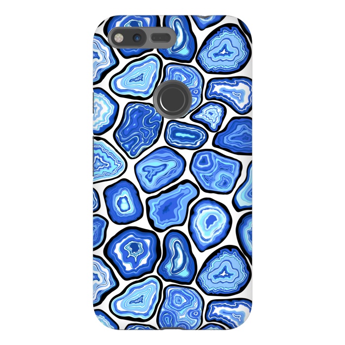 Pixel XL StrongFit Blue agate slices by Katerina Kirilova