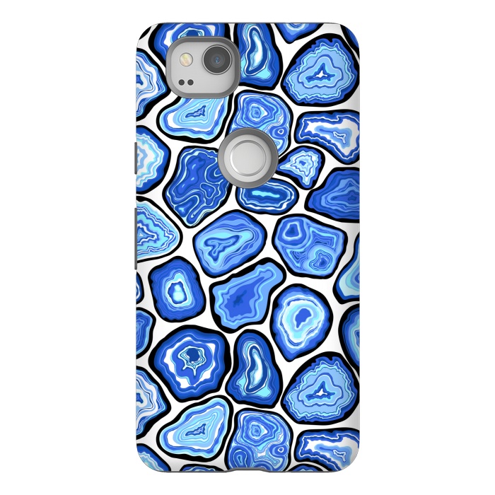 Pixel 2 StrongFit Blue agate slices by Katerina Kirilova