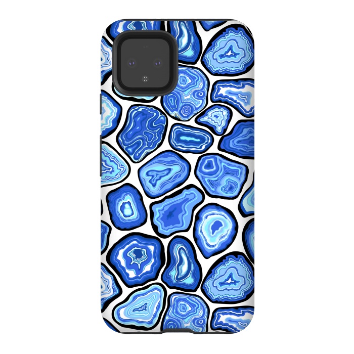 Pixel 4 StrongFit Blue agate slices by Katerina Kirilova