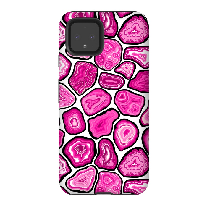 Pixel 4 StrongFit Pink agate slices by Katerina Kirilova