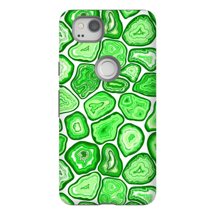 Pixel 2 StrongFit Green agate pattern by Katerina Kirilova