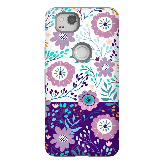 Pixel 2 StrongFit Happy Purple Flowers For Summer by ArtsCase
