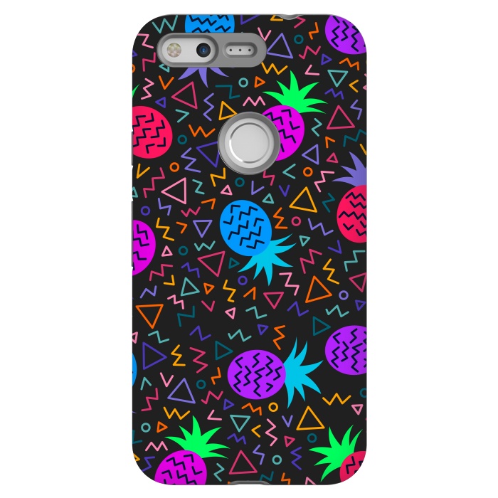 Pixel StrongFit pineapples in neon for summer by ArtsCase