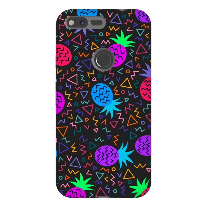 Pixel XL StrongFit pineapples in neon for summer by ArtsCase