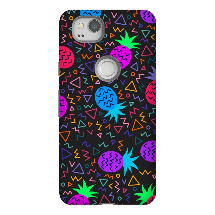 Pixel 2 StrongFit pineapples in neon for summer by ArtsCase