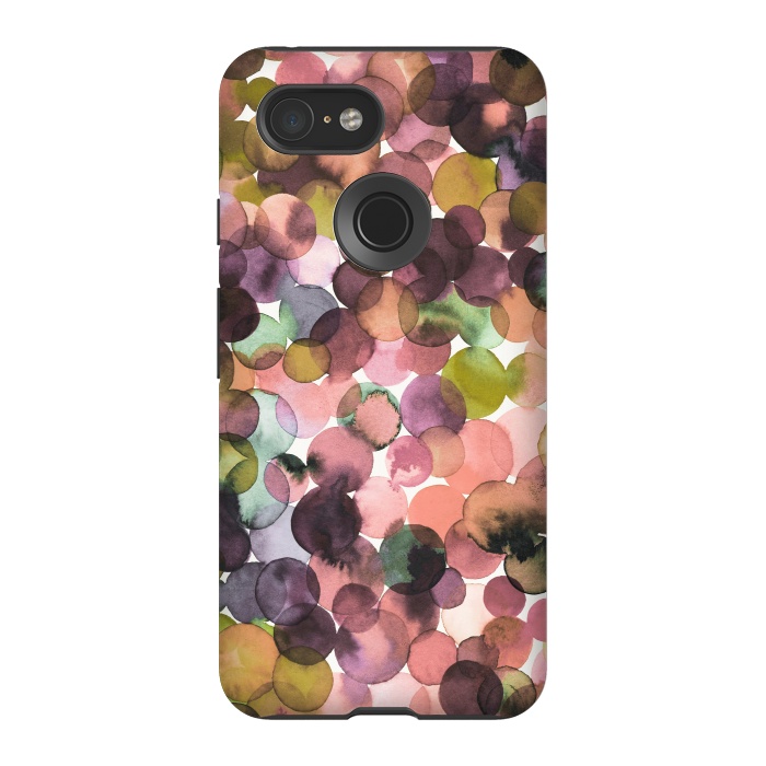 Pixel 3 StrongFit Overlapped Watercolor Pale Dots by Ninola Design