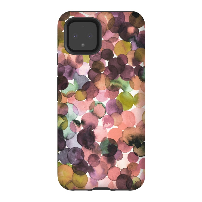 Pixel 4 StrongFit Overlapped Watercolor Pale Dots by Ninola Design