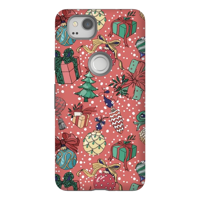 Pixel 2 StrongFit Snow Falls And Presents At Christmas by ArtsCase