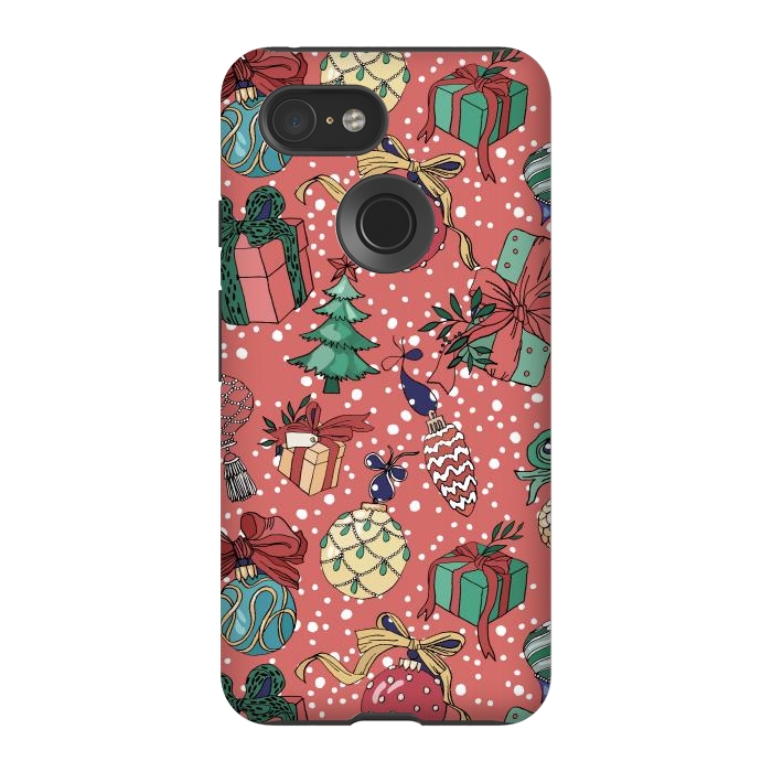 Pixel 3 StrongFit Snow Falls And Presents At Christmas by ArtsCase