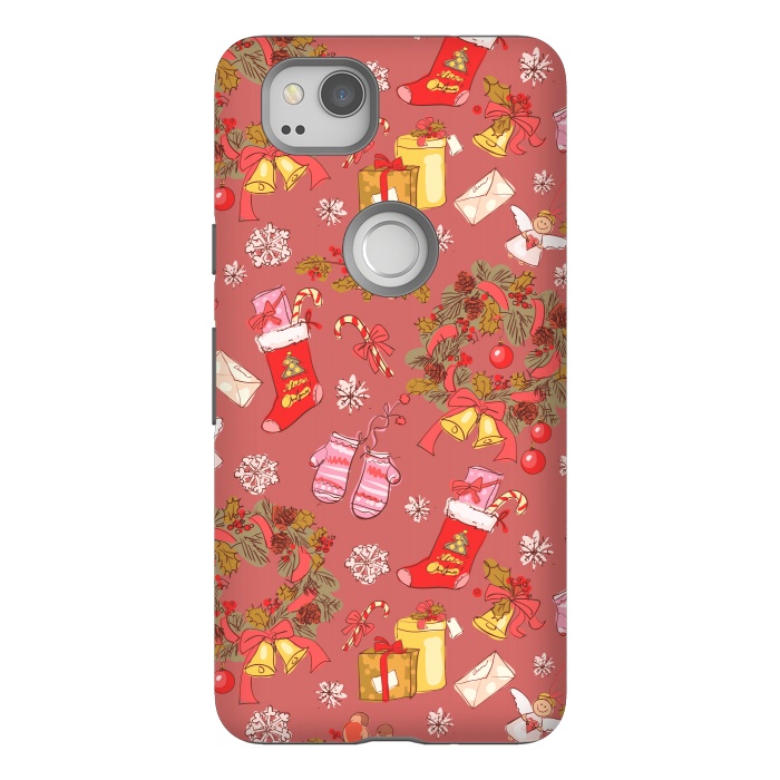 Pixel 2 StrongFit Christmas Vintage Style by ArtsCase