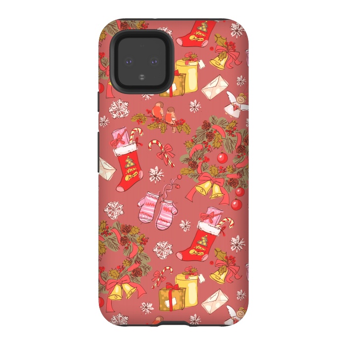 Pixel 4 StrongFit Christmas Vintage Style by ArtsCase