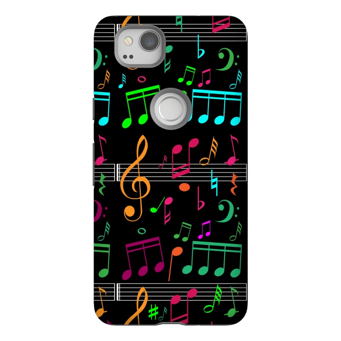 Pixel 2 StrongFit BLACK MUSICAL PATTERN  2 by MALLIKA