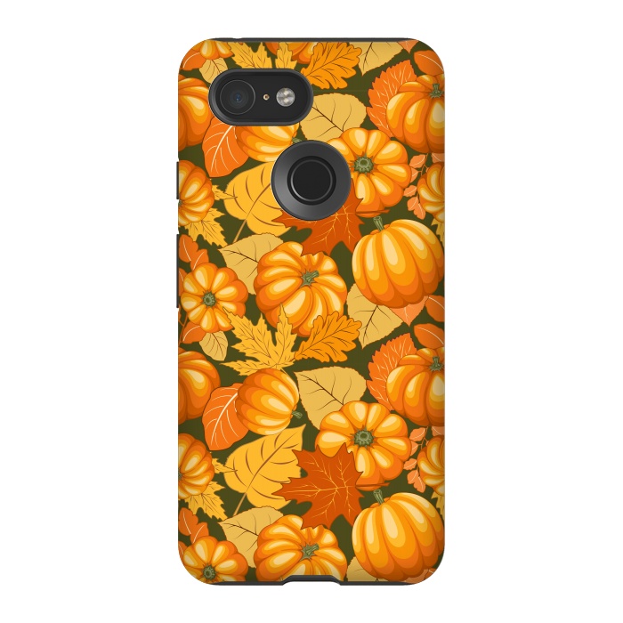 Pixel 3 StrongFit Pumpkins and Autumn Leaves Party by BluedarkArt