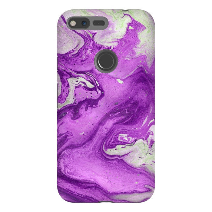 Pixel XL StrongFit Hand painted marble design Violet and beige by ArtsCase