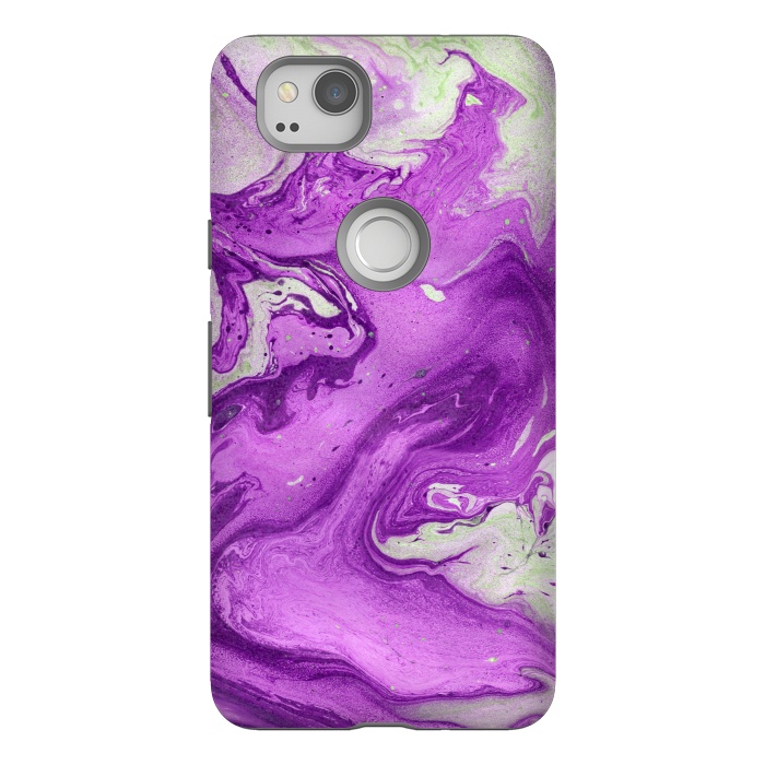 Pixel 2 StrongFit Hand painted marble design Violet and beige by ArtsCase